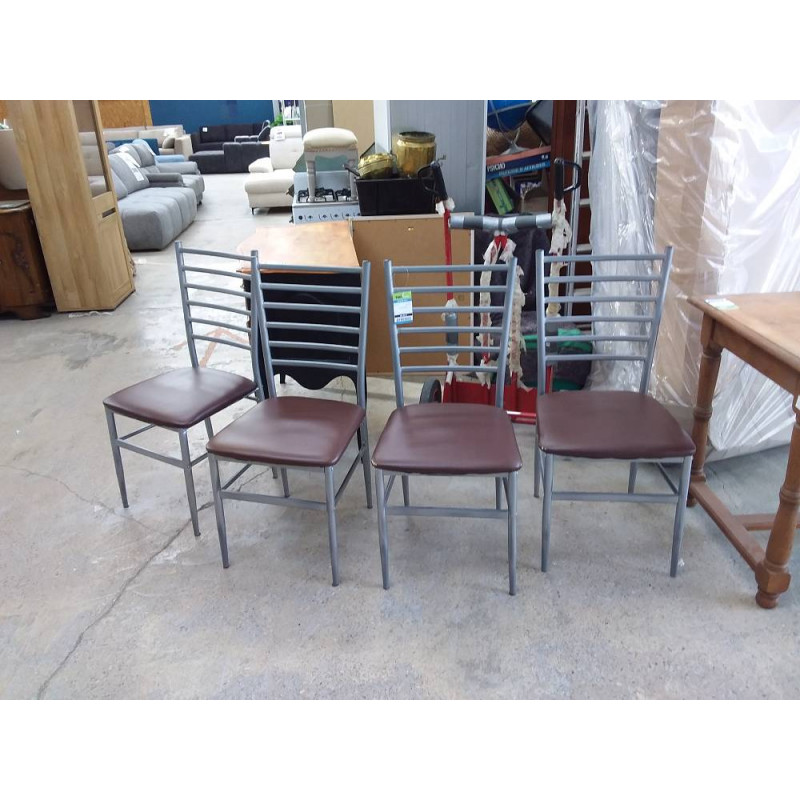 4 CHAISES METAL
