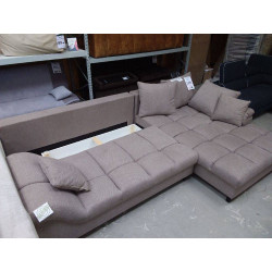 ERICE - CANAPE D\'ANGLE CONVERTIBLE ET COFFRE