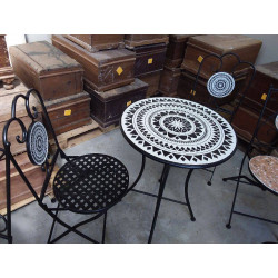 ENSEMBLE TABLE BISTROT ET 2 CHAISES R4