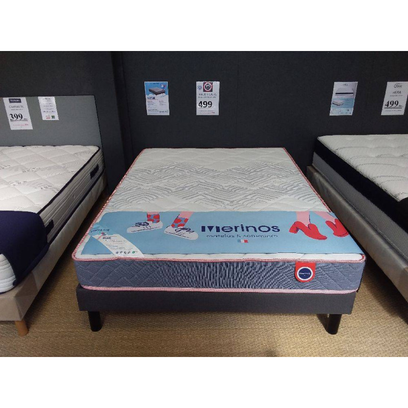 PACK SOMMIER + MATELAS  HILAIRE MERINOS 160 X 200 CM
